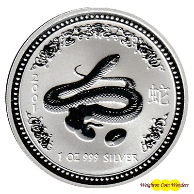 2001 Silver 1oz Lunar SNAKE - SERIES I